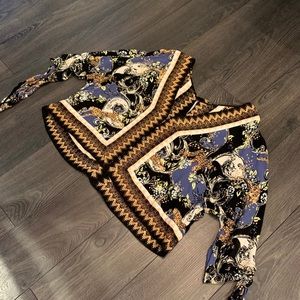 Free people floral and geo print blouse
